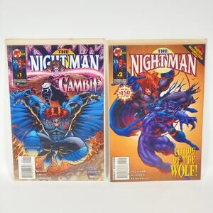 2‎ Book Lot Night Man 2 / Gambit 1 Vol 1 Quinn Smith | VG+ B&B Malibu 1996
